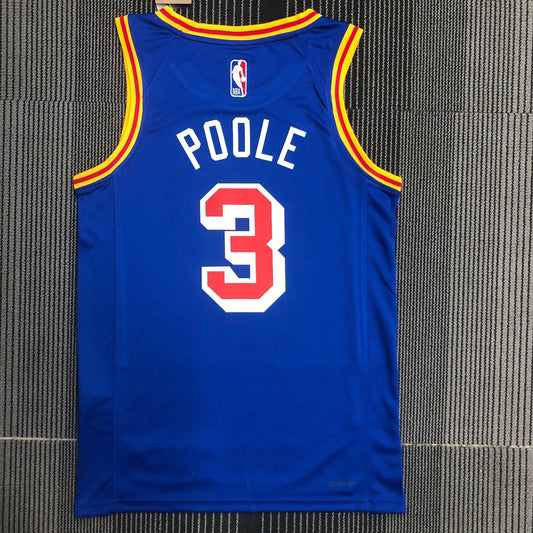Golden State Warriors Blue Retro #3 POOLE NBA Season Jerseys 75 Year