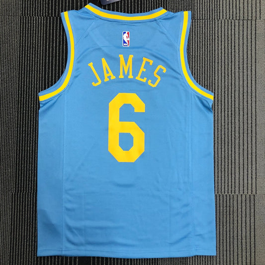 Los Angeles Lakers Blue #6 James Round Neck MPLS NBA Season Jerseys