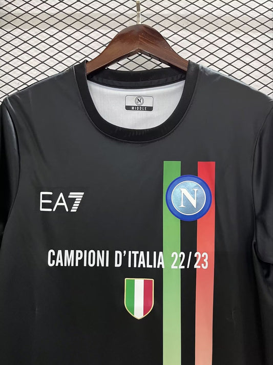 Napoli Champions Edition Black Fans Football Jersey 2023/2024