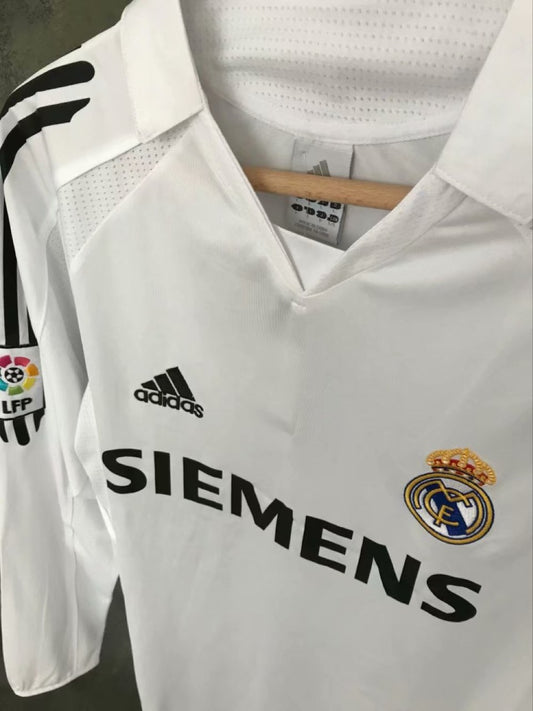 Retro Real Madrid Home Long Sleeve1:1 Quality Football Jersey 2005/2006