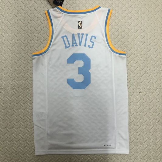Retro Los Angeles Lakers White #3 DAVIS NBA Season Jerseys 2023