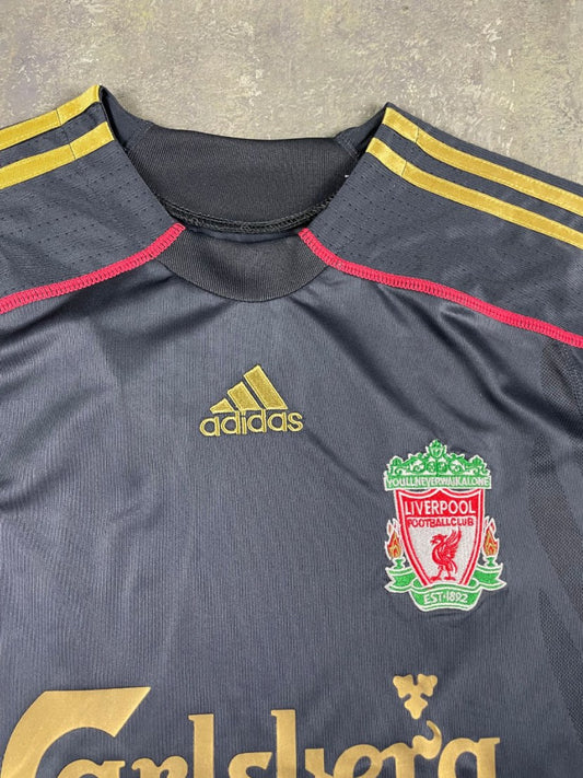 Retro Liverpool Black Away Long Sleeve Football Jersey 2009/2010