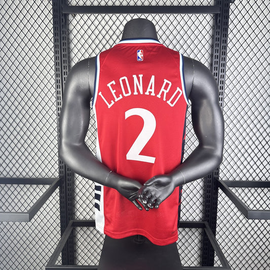 Los Angeles Clippers Red #2 LRONARD NBA Season Jerseys 2025