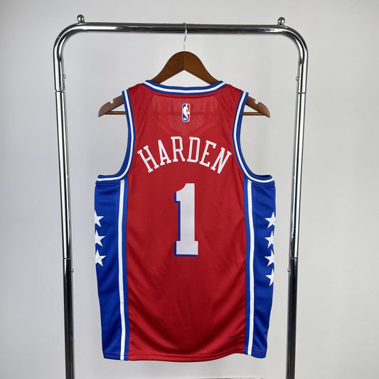 Philadelphia 76Ers Red #1 HARDEN NBA Season Jerseys 2023