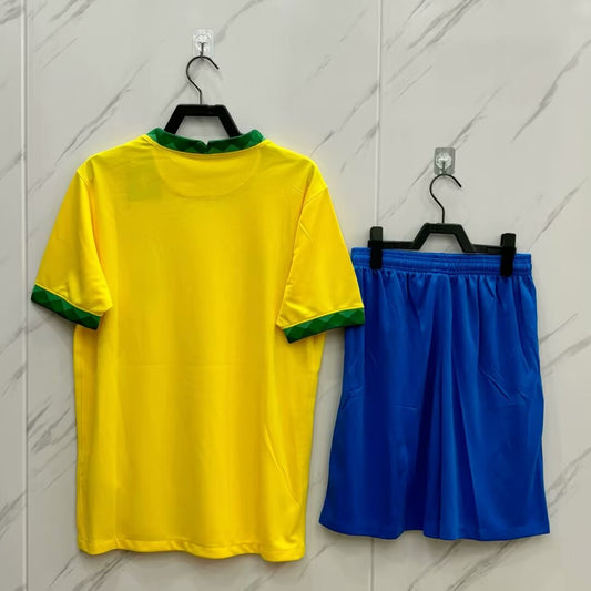 Retro Brazil Home Kits Suit Football Jersey 2021