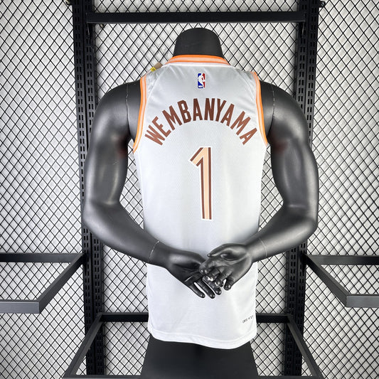 San Antonio Spurs City Edition White #1 WEMBANYAMA NBA Season Jerseys 2024