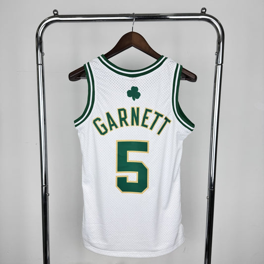 Retro Boston Celtics White #5 GARNETT NBA Jerseys 2008