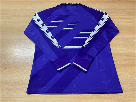 Retro Real Madrid Long Away Blue Football Jersey 1994 1995 1996