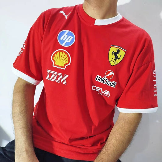 Ferrari Round Neck Fans Rugby Jerseys Football Jersey 2025