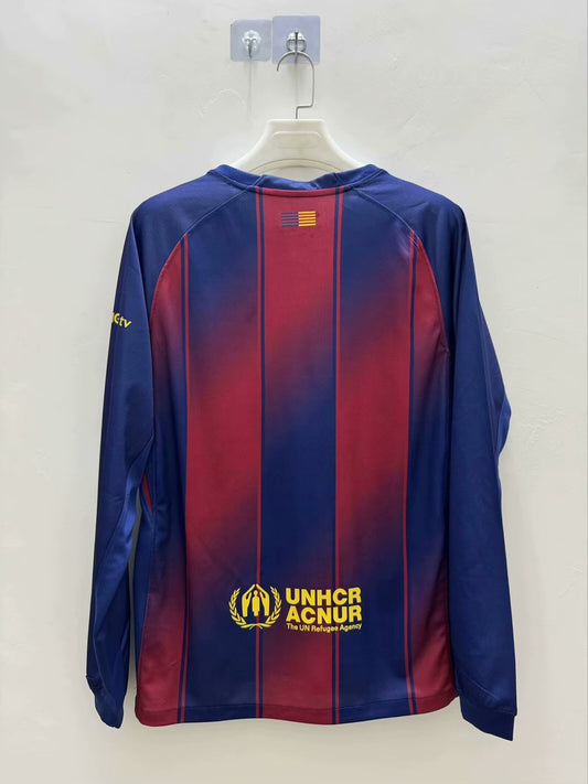 Barcelona Home Long Sleeve Fans (I没带广告 ) Football Jersey 2025/2026