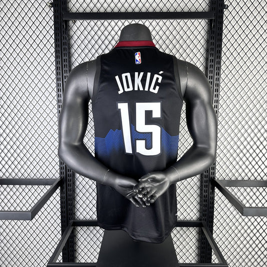 Denver Nuggets Black City Edition #15 JOKIC NBA Season Jerseys 2024