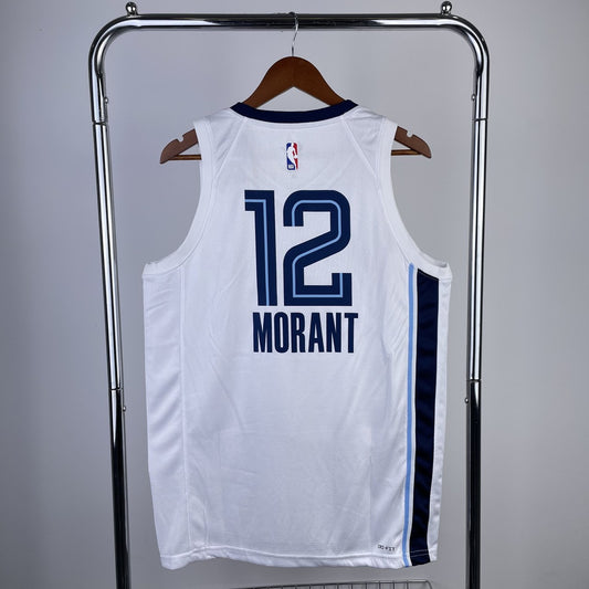 Memphis Grizzlies White #12 MORANT NBA Jerseys 2023