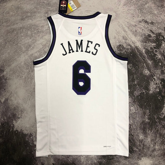Los Angeles Lakers City Edition White #6 James Round Neck NBA Season Jerseys 2023