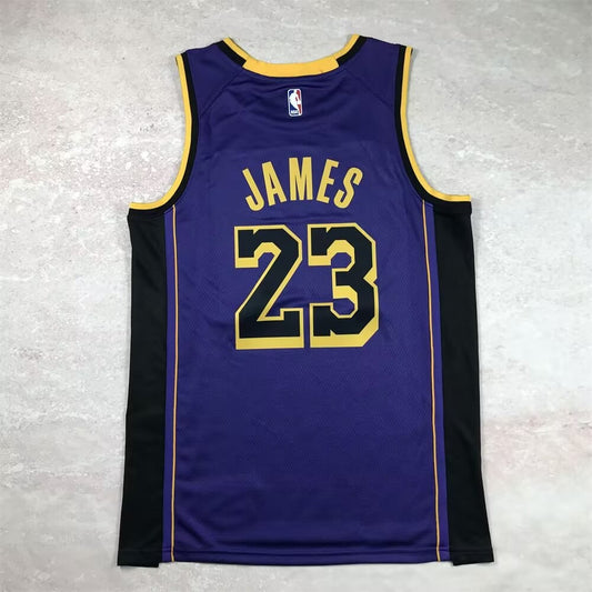 Los Angeles Lakers Kids Purple Announced Version #23 JAMES NBA Jerseys