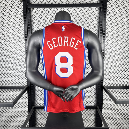 Philadelphia 76Ers Red #8 GEORGE NBA Season Jerseys 2023