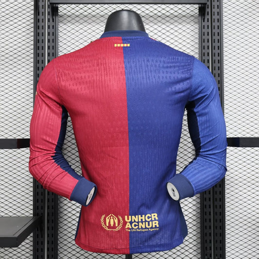 Barcelona Home Long Sleeve Player Football Jersey 2024/2025