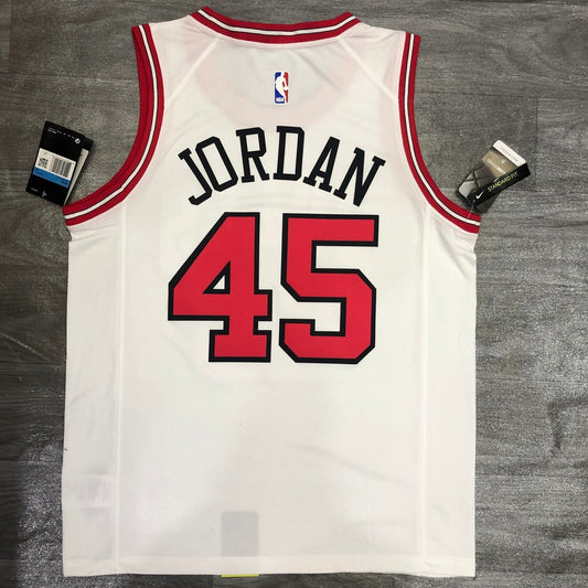 Chicago Bulls White #45 JORDAN NBA Season Jerseys