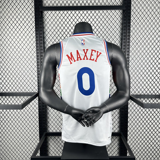 Philadelphia 76Ers City Edition #0 MAXEY NBA Jerseys 2025