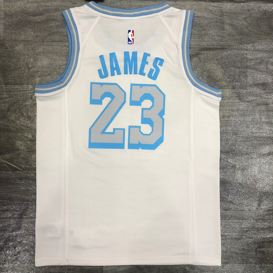 Retro Los Angeles Lakers White #23 JAMES NBA Season Jerseys 2021
