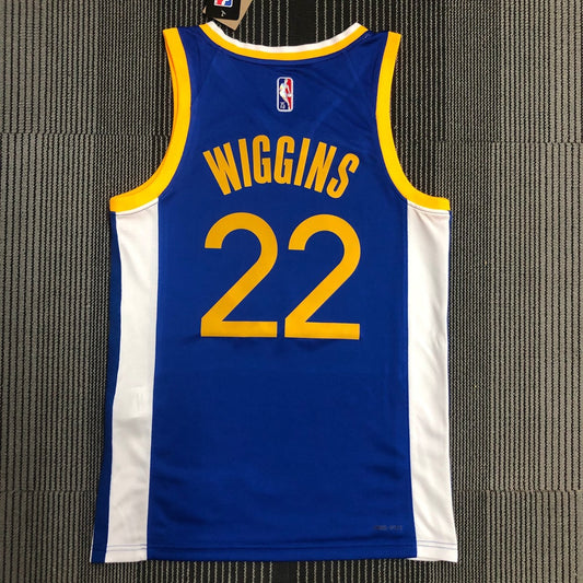 Golden State Warriors Blue V-Neck #22 WIGGINS NBA Season Jerseys 75 Year