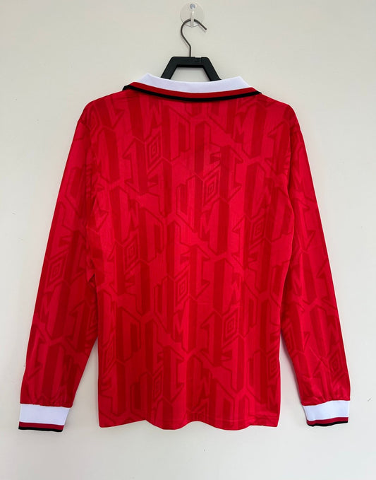 Retro Manchester United Home Long Football Jersey 1992-94