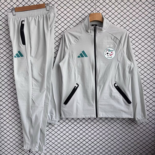 Algeria Windbreaker Sets With Pants Grey Football Jersey 2026/2027
