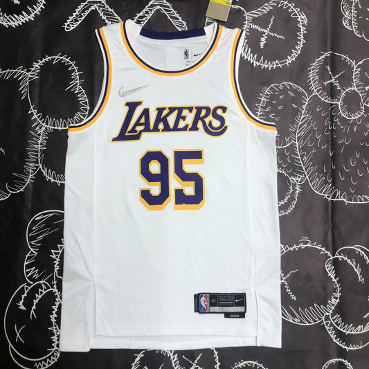 Los Angeles Lakers 75 Year White #95 TOSCANO NBA Season Jerseys