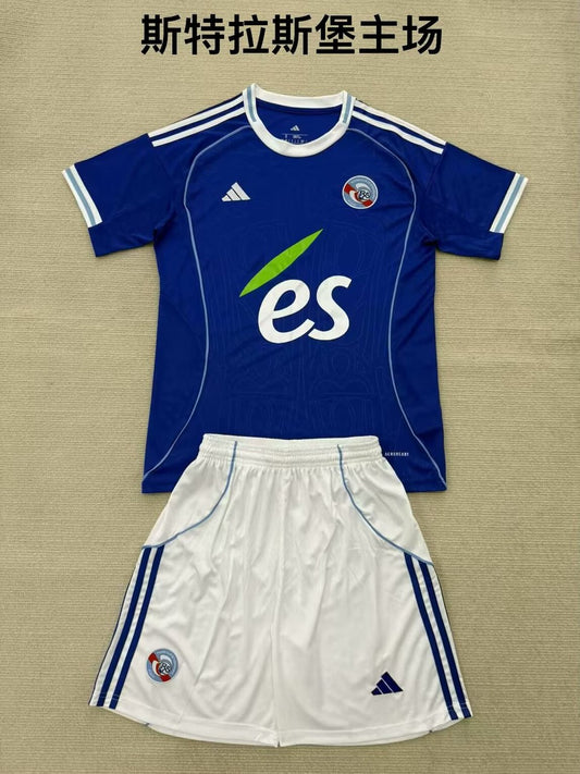 RC Strasbourg Alsace Home Kids 2025/2026 Football Jersey