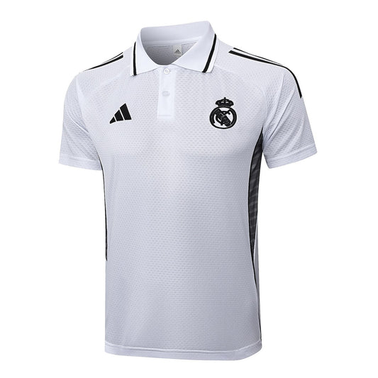 Real Madrid Polo Retro Fans White Stripe Inkjet Football Jersey 2025/2026