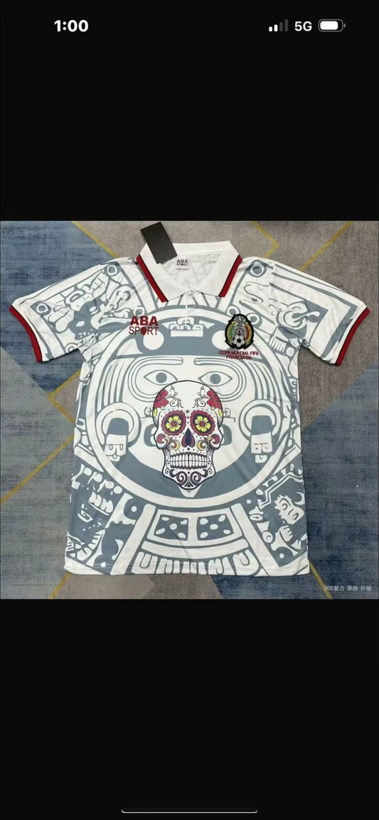 Retro Mexico Away Special Halloween White Football Jersey 1998