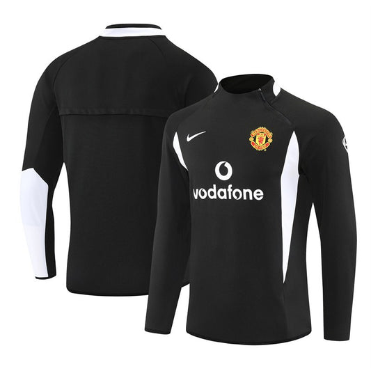 Retro Manchester United Training Tracksuit Black 2002/2003