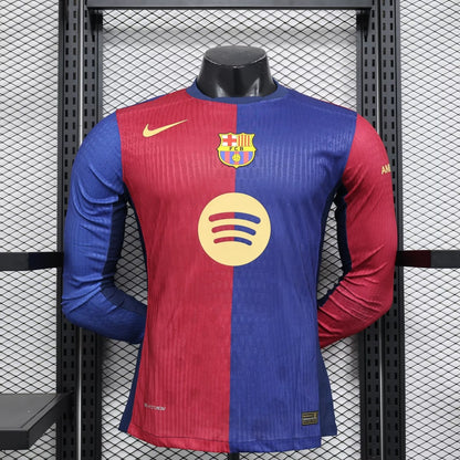 Barcelona Home Long Sleeve Player Football Jersey 2024/2025