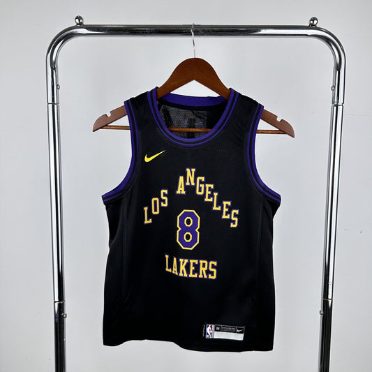 Los Angeles Lakers Kids City Edition Kobe #8 BRYANT Black NBA Season Jerseys 2026