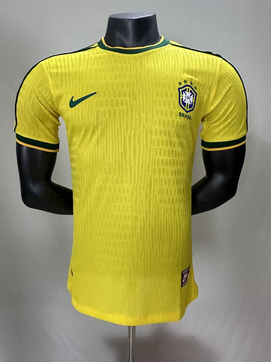 Retro Brazil Home Player Football Jersey 1998