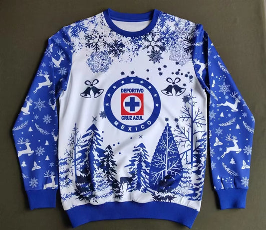 Cruz Azul Christmas Hoodie White Blue Jacket Tracksuit 2025/2026