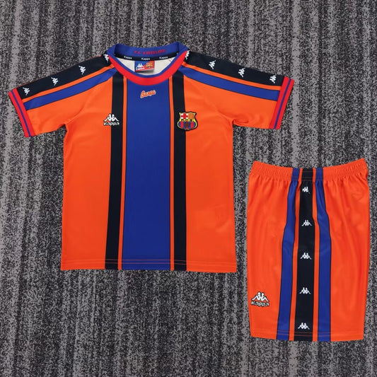 Retro Barcelona Away Kids Football Jersey 1997/1998