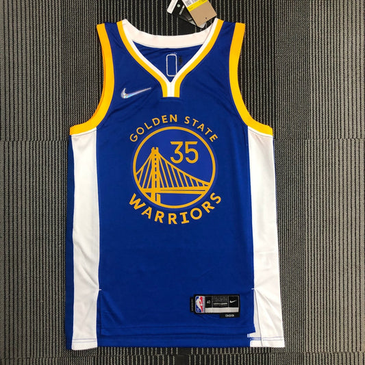 Golden State Warriors Blue V-Neck #35 DURANT NBA Season Jerseys 75 Year