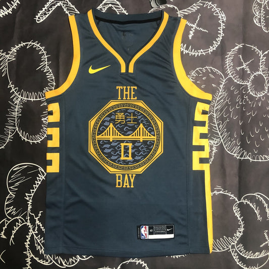 Golden State Warriors Grey Retro #0 PANTON II NBA Season Jerseys 2018