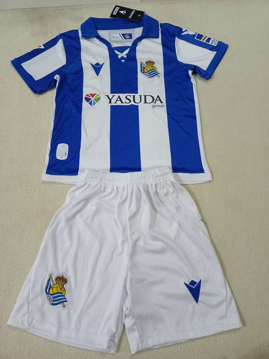 Real Sociedad Home Kids Football Jersey 2024/2025