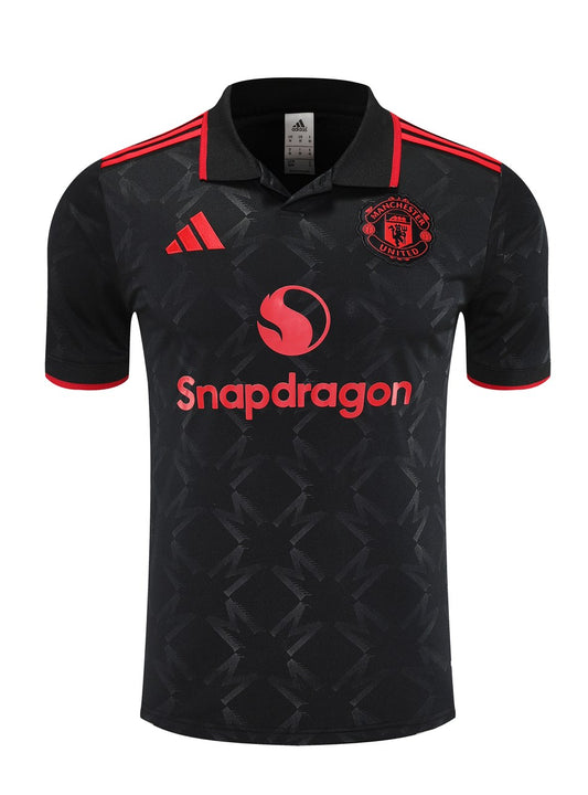 Manchester United Polo Fans Black Football Jersey 2025/2026