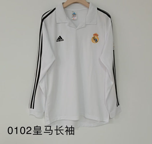 Retro Real Madrid Home Long Sleeve Football Jersey 2001/2002