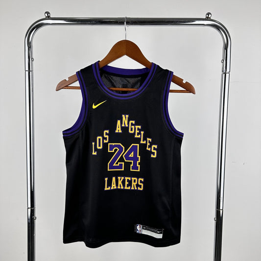 Los Angeles Lakers Kids City Edition Black #24 BRYANT NBA Season Jerseys 2026