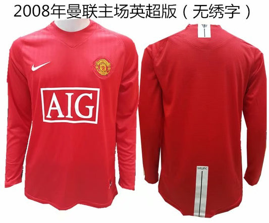 Retro 2008 Manchester United Home Football Jersey