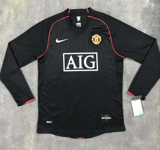 Retro Manchester United 2Rd Away Long Sleeve1:1 Quality Football Jersey 2007/2008