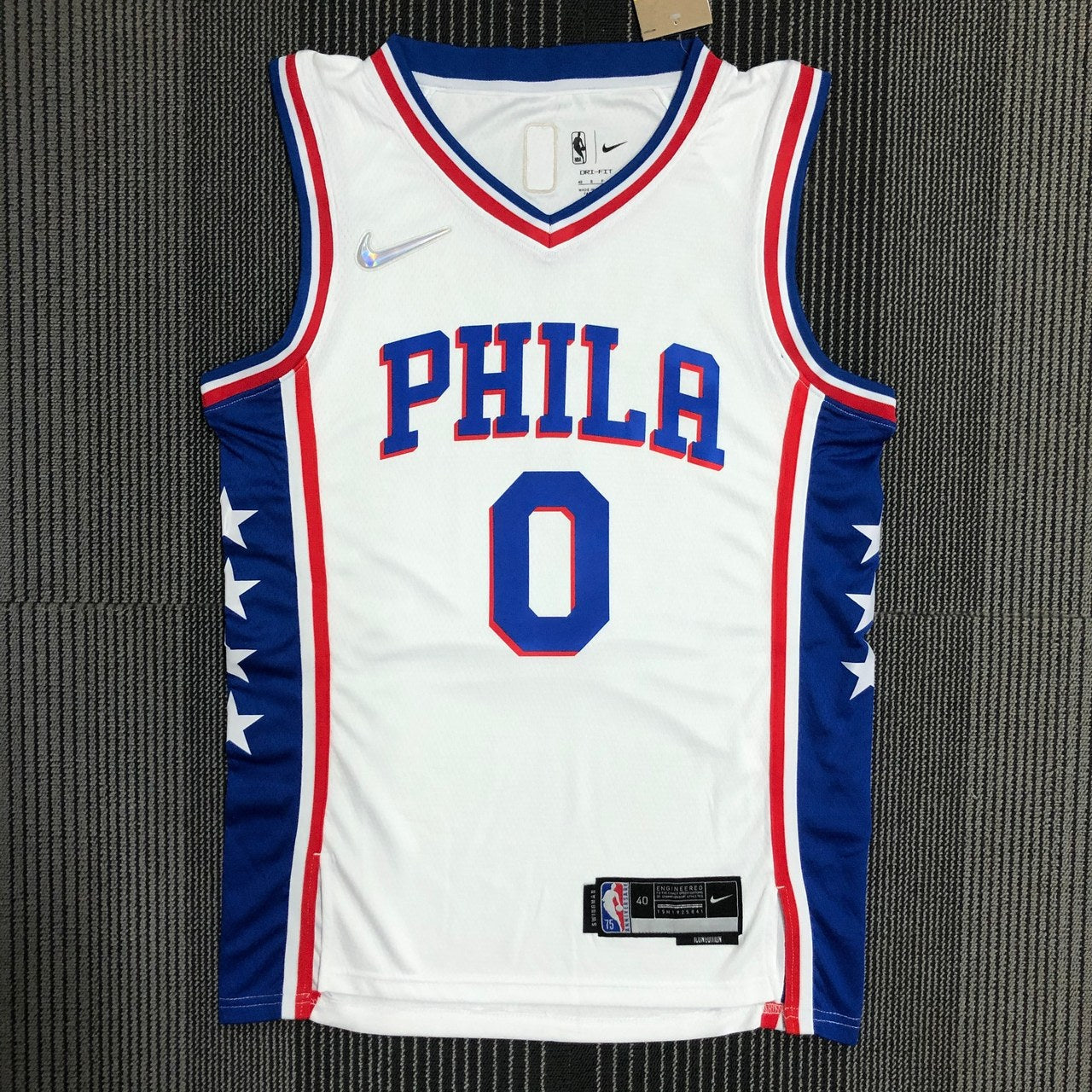 Philadelphia 76Ers White #0 MAXEY NBA Season Jerseys 75 Year