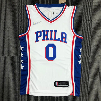 Philadelphia 76Ers White #0 MAXEY NBA Season Jerseys 75 Year