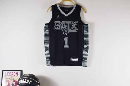 San Antonio Spurs Kids Black #1 WEMBANYAMA NBA Jerseys 2023
