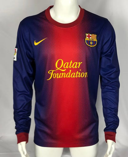 Retro Barcelona Home Long Sleeve Player Football Jersey 2012/2013