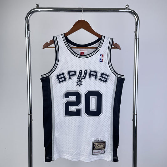 San Antonio Spurs Retro White #21 GINOBILI NBA Season Jerseys 2002/2003