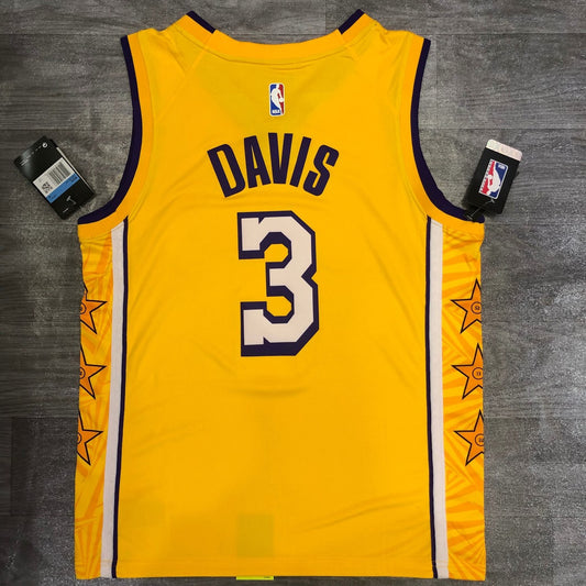 NBA Laker's Retro Yellow V-lead Sucheng City Version 3 Davis With Chip